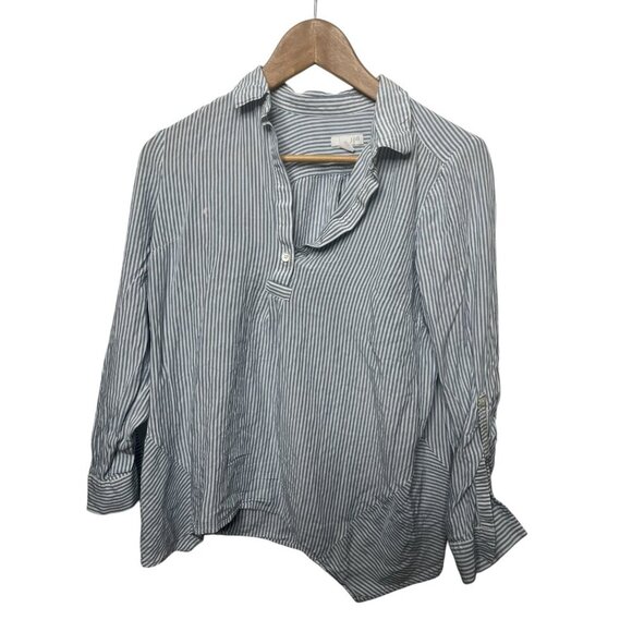 J.Jill Pinstriped Popover Blouse - Size XS - Picture 1 of 2